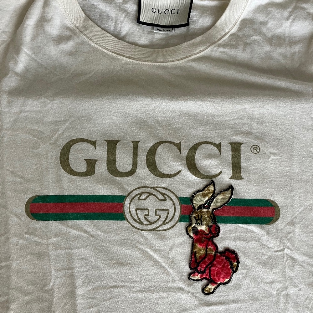 Gucci Rabbit Embroidered T-Shirt